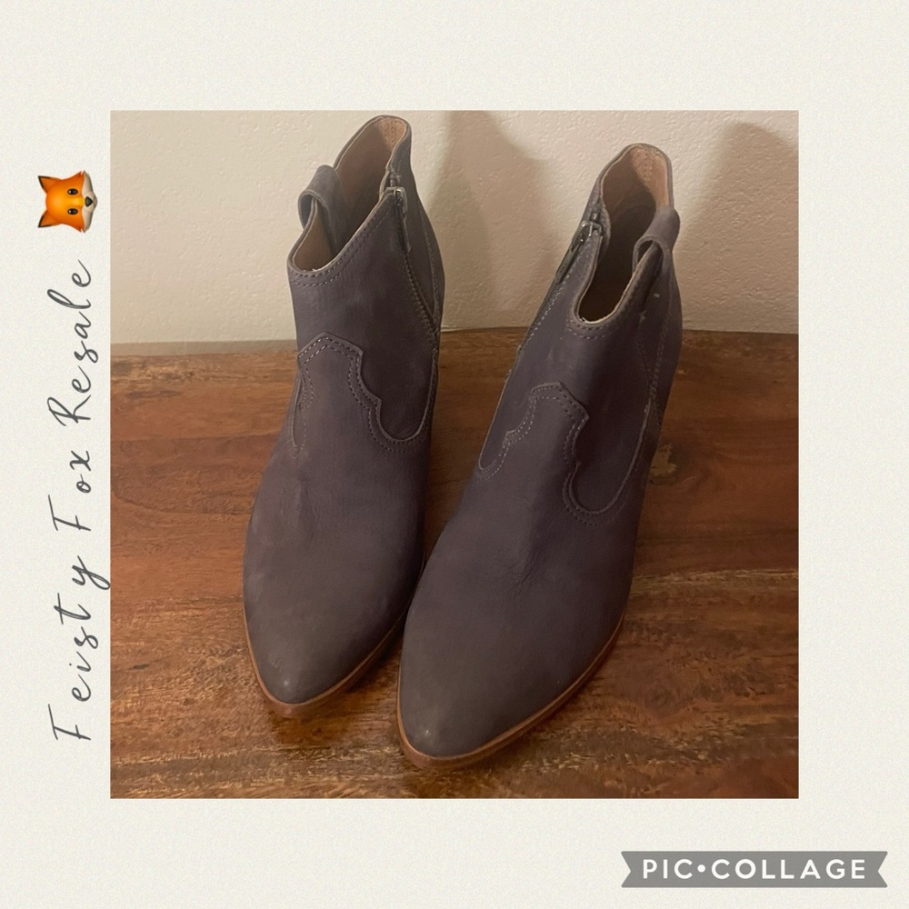 Frye Charcoal Leather Ankle Boots - Picture 3 of 14